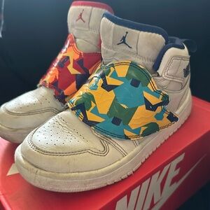 (PS) Sky Air Jordan 1 'Court Purple' BQ7197-100 Kids Sneakers Size 13Y